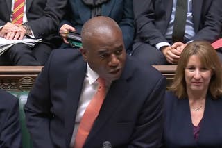 David Lammy standing in for Sir Keir Starmer at PMQs